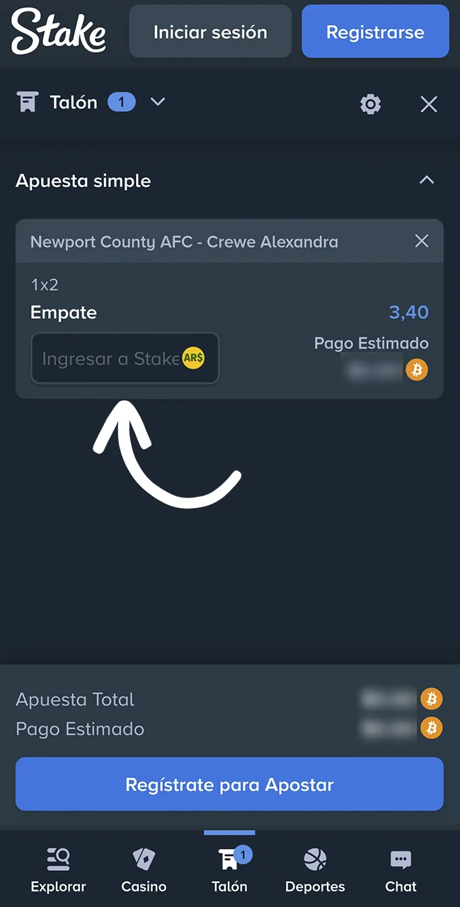 Establecé tu importe para apostar hoy en el sitio Stake Argentina.
