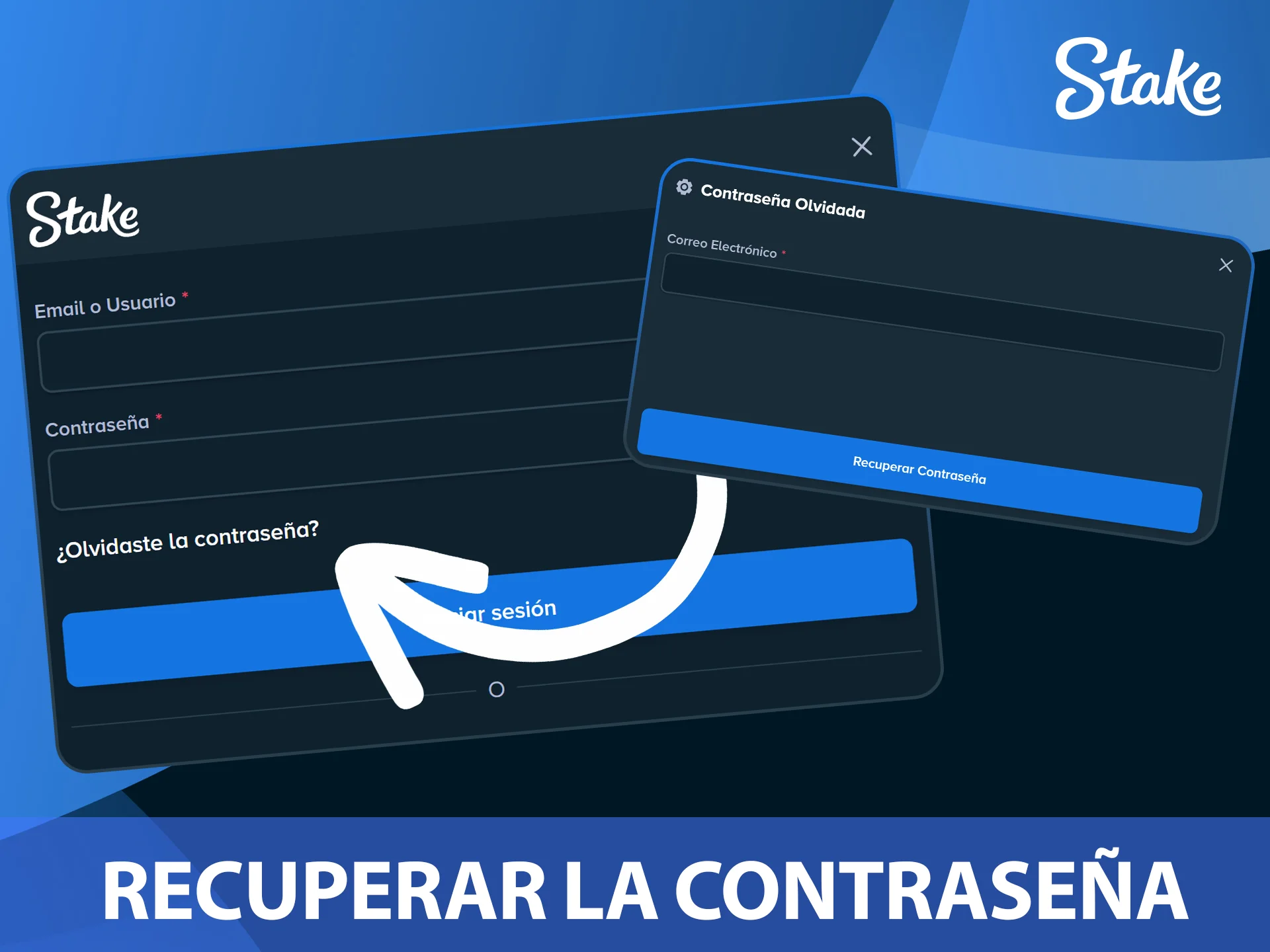 Recuperar clave en el sitio Stake.