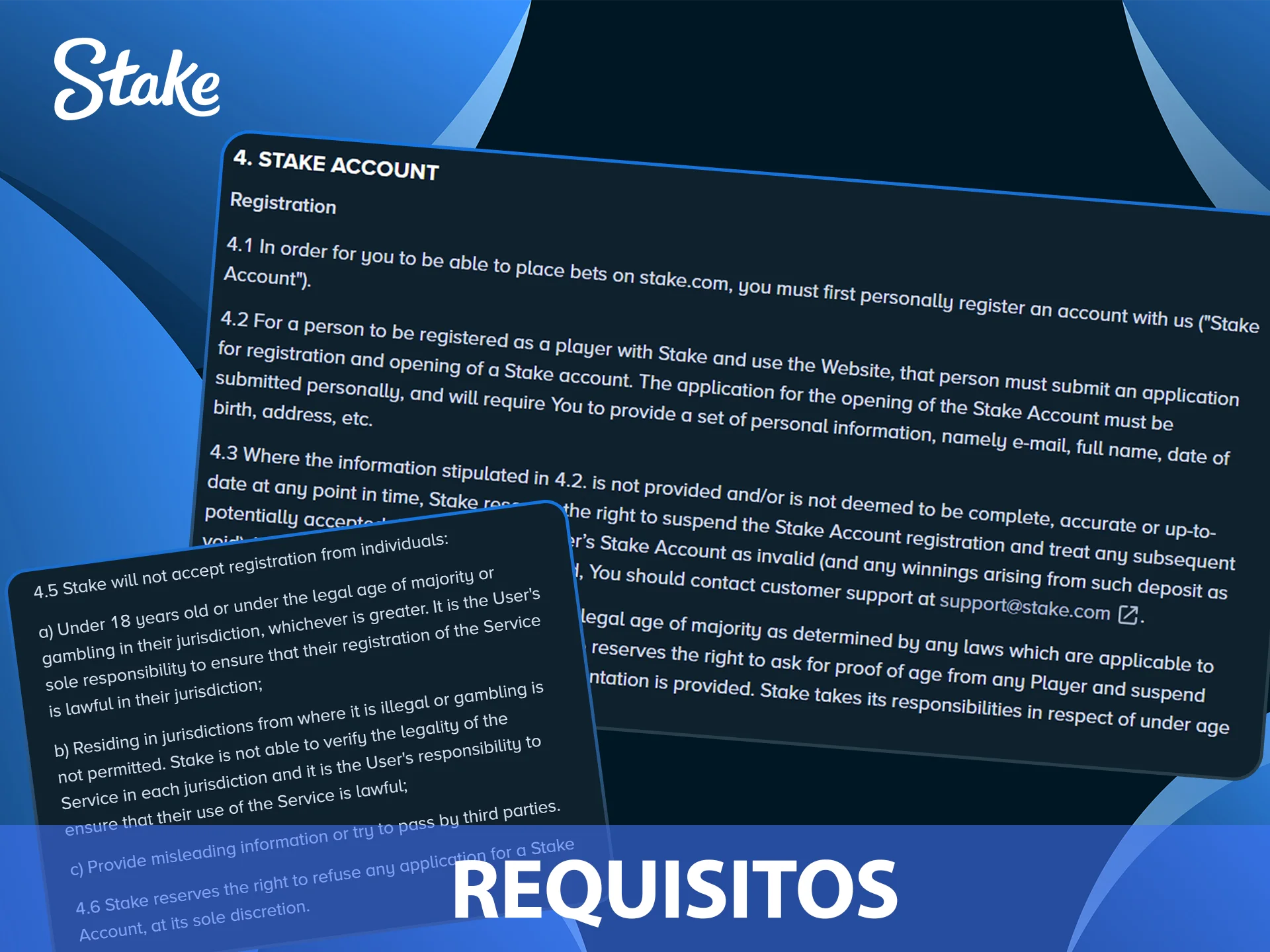 Requisitos para registrarse en sitio Stake Argentina.