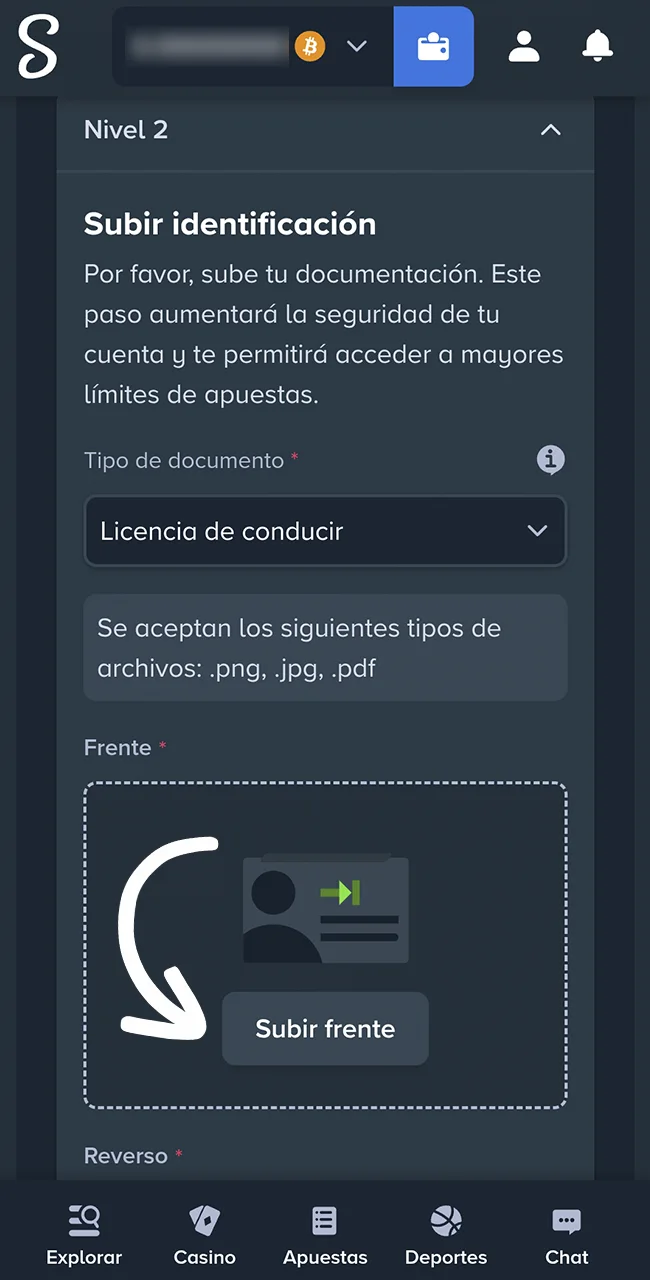 Subí tus documentos al sitio Stake.