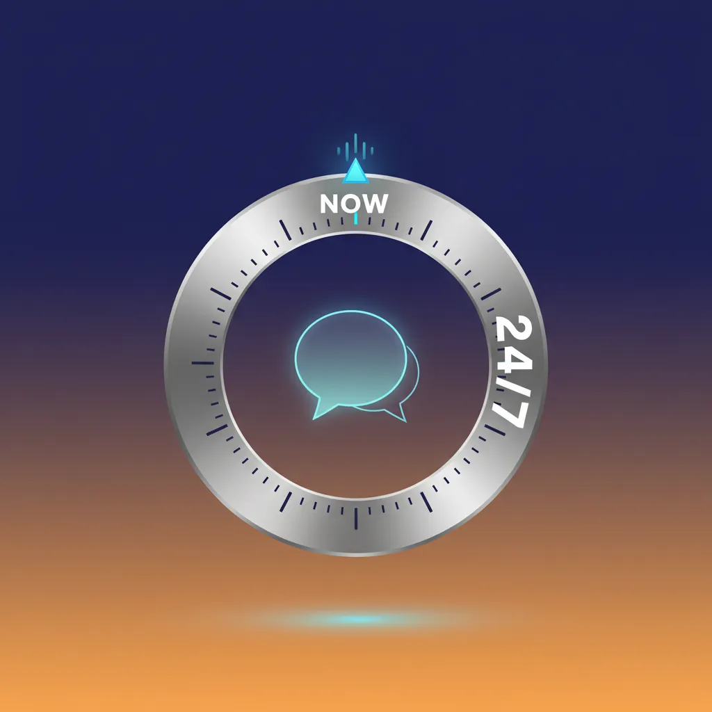 Icono de chat en vivo 24/7 para soporte inmediato, ubicado abajo a la derecha en web y app.