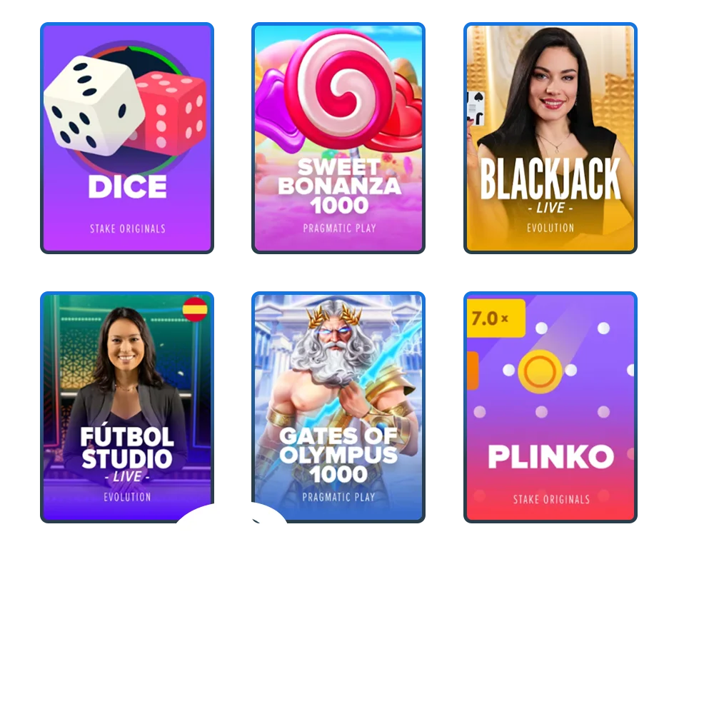 Explorá la colección de tragamonedas premium en el sitio oficial Stake.