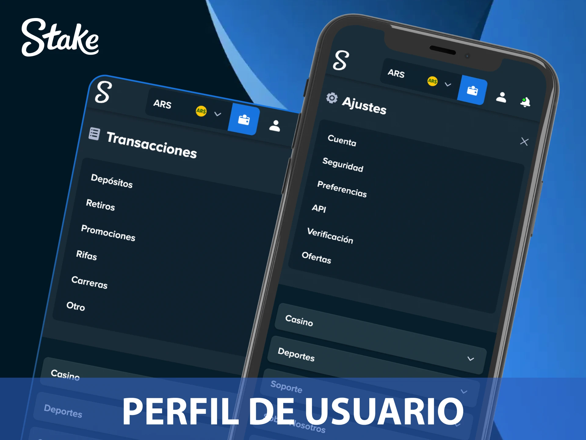 Personaliza las funciones del perfil de usuario dentro de la App Stake móvil.