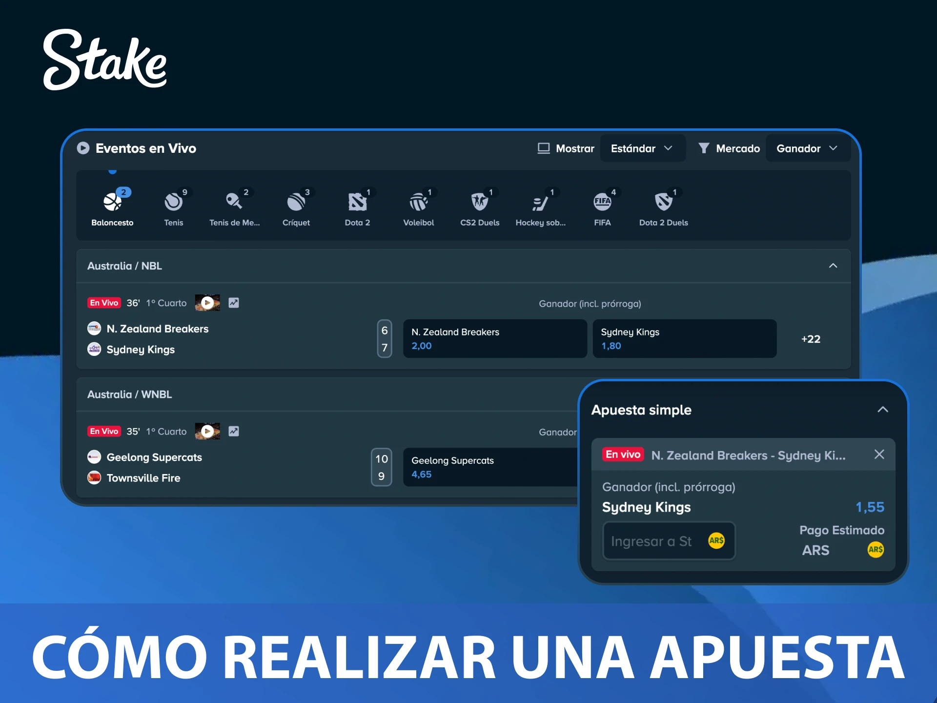 Aprende cómo realizar una apuesta de forma rápida y sencilla en el sitio de Stake.