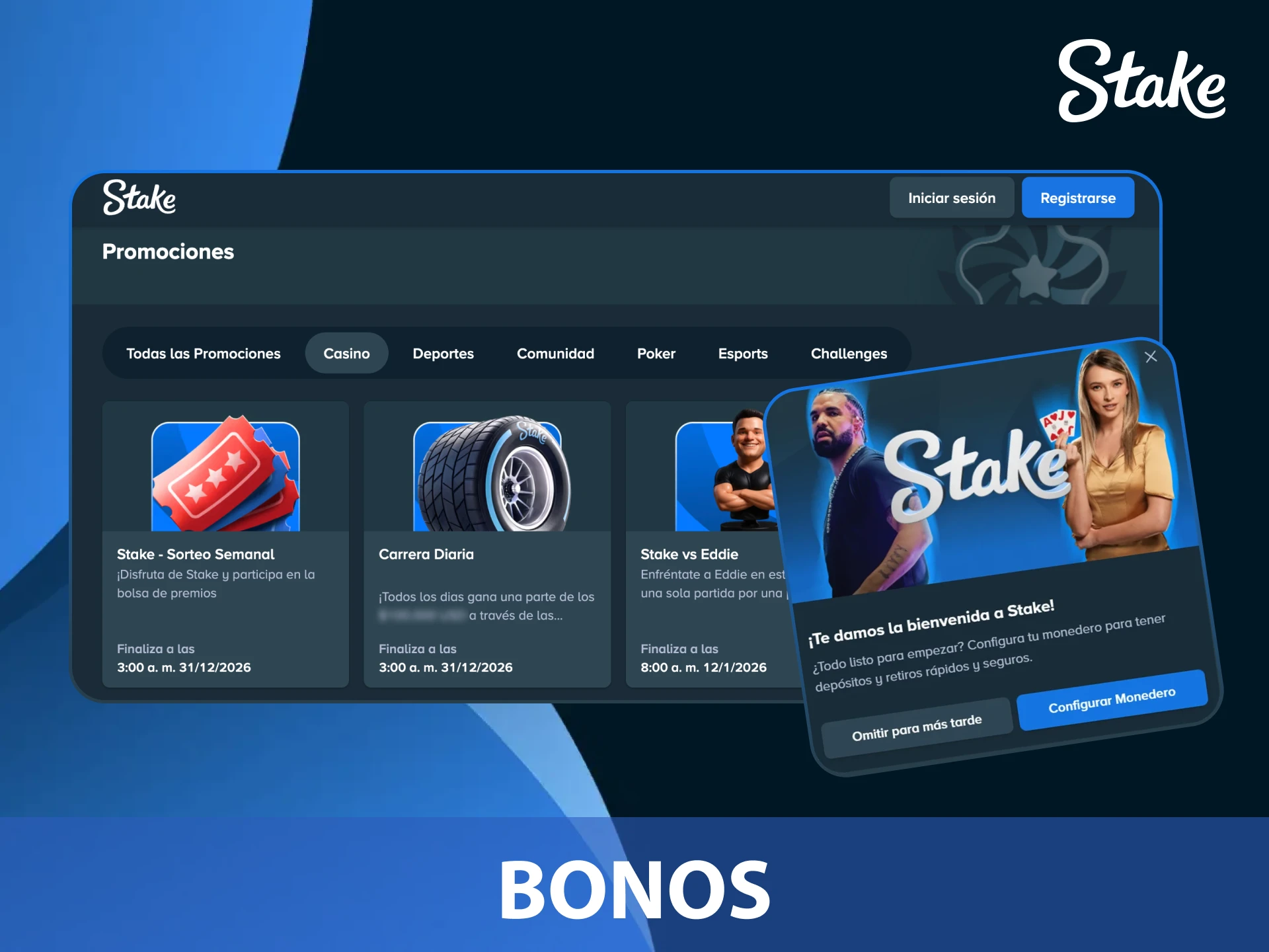 Aprovecha los bonos para nuevos jugadores al crear tu cuenta hoy en Stake Argentina.