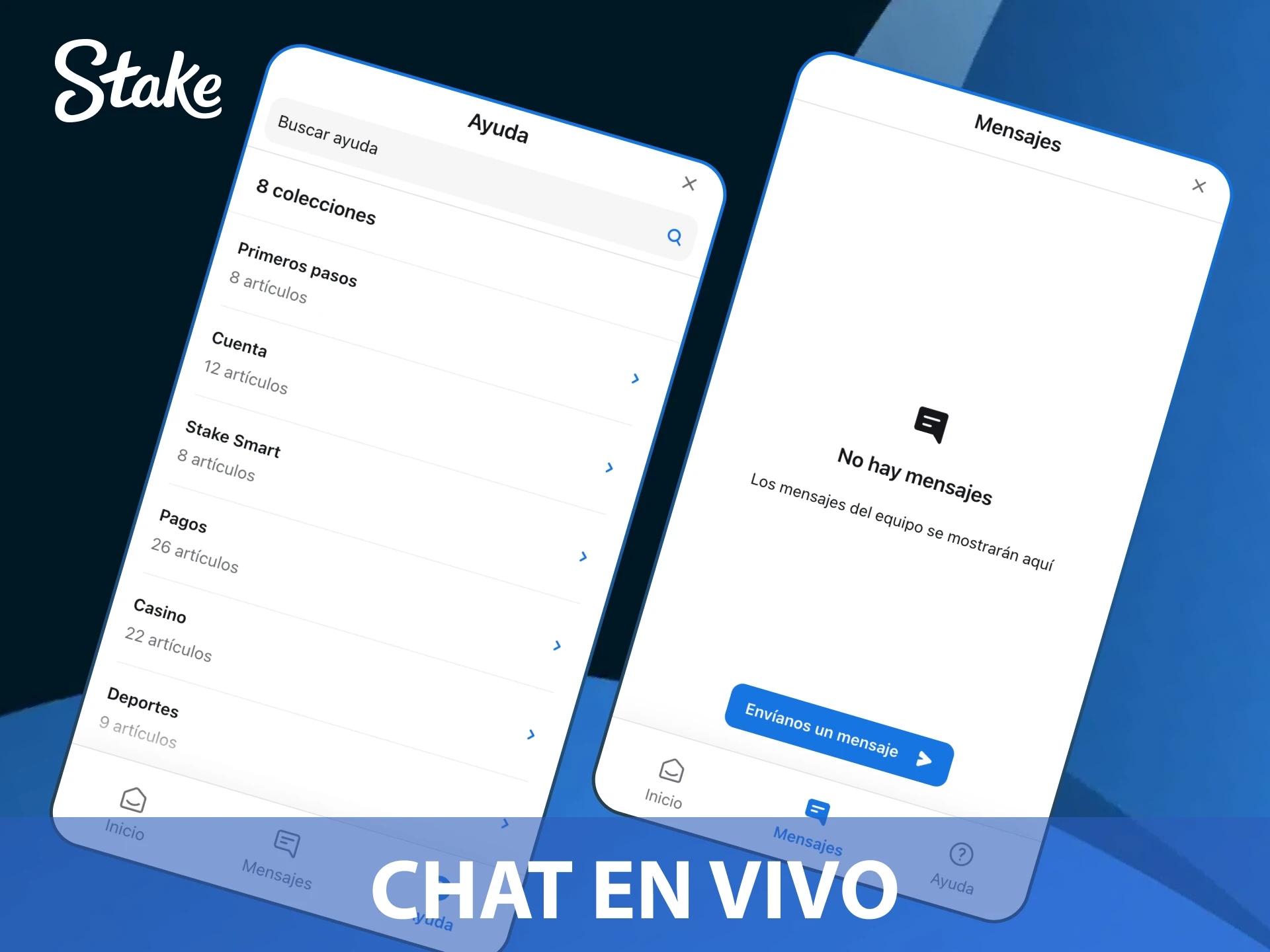 Contacta con el soporte al cliente 24/7 de Stake para resolver cualquier consulta técnica.