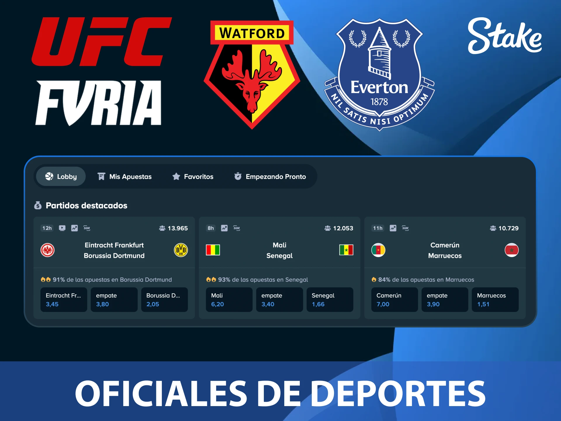 Conoce a los socios oficiales y las marcas globales que colaboran con Stake Argentina.